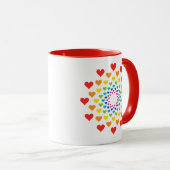 Mug Joli arc-en-ciel des Coeurs (Devant droit)
