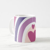 Mug Joli Arc En Ciel Et Coeurs Violet (Devant gauche)