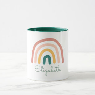 Mug Joli arc-en-ciel rose écriture main