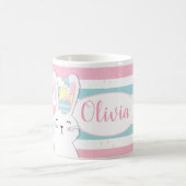 Mug Joli arrière - plan rayé lapin de Pâques (Centre)