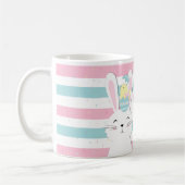 Mug Joli arrière - plan rayé lapin de Pâques (Gauche)