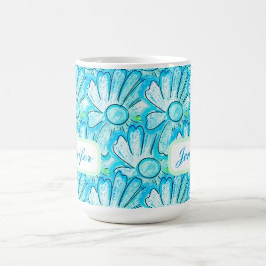 Mug Joli Art Fleur Bleu (Centre)
