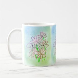 Mug Joli Art Fleur Dans Une Ligne