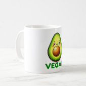 Mug Joli Avocat Heureux Mode de Vie Végétalien (Devant gauche)