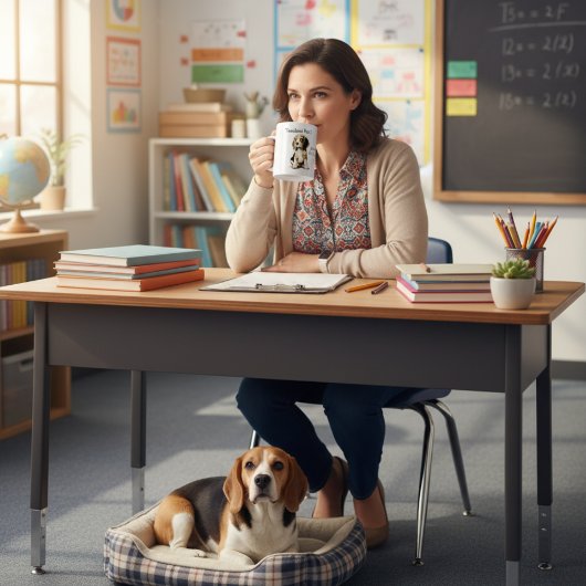 Mug Joli Beagle chouchou de l'enseignant personnaliser