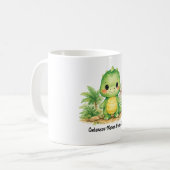Mug Joli bébé dinosaure dans un paradis préhistorique (Devant gauche)