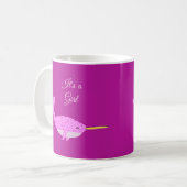 Mug Joli bébé rose fille Narwhal Genre Révéler personn (Devant gauche)