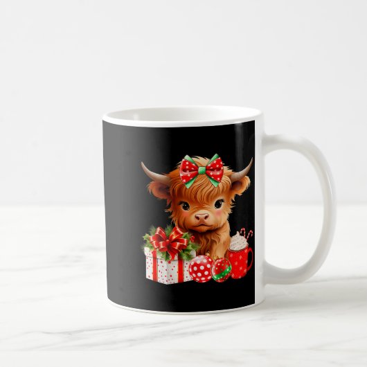 Mug Joli bébé vache des Highlands Joyeux Noël vache de (Droite)