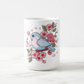 Mug Joli bleu de printemps oiseau & Fleur de cerisier (Centre)