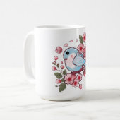 Mug Joli bleu de printemps oiseau & Fleur de cerisier (Devant gauche)