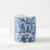 Mug Joli Boho bleu et blanc floral (Devant gauche)