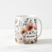 Mug Joli Boho Fleurs sauvages roses (Devant droit)