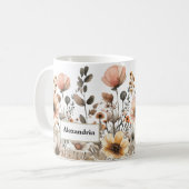 Mug Joli Boho Fleurs sauvages roses (Devant gauche)