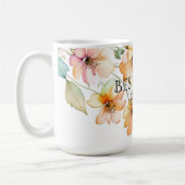 Mug Joli Boho Orange Rose Aquarelle Fleur sauvage Mama (Gauche)