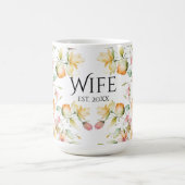 Mug Joli Boho Orange rose Aquarelle Fleurs sauvages (Centre)