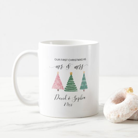 Mug joli boho premier Noël ensemble muet (Avec donut)