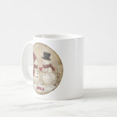 Mug Joli Bonhomme de Neige de l'Hiver avec Cœur et Nom (Devant gauche)