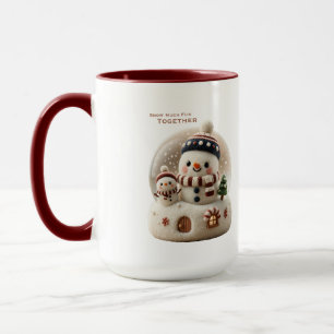 Mug Joli Bonhomme de Neige en Feltrage dans un Globe d