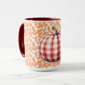 Mug Joli bonjour chute plaid citrouille (Devant gauche)