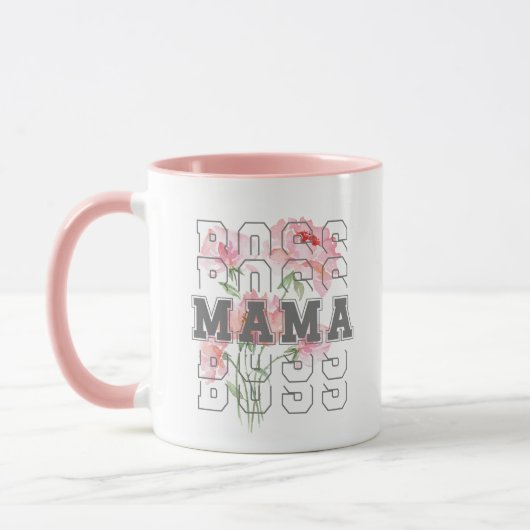 Mug Joli Boss mama l Rose moderne (Gauche)