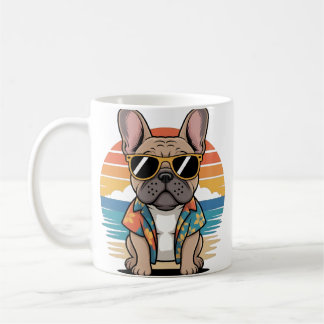 Mug Joli Bouledogue Français portant des lunettes de s