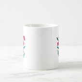 Mug Joli bouquet floral - magenta et turquoise (Centre)