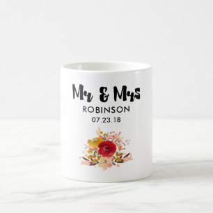 Mug Joli bouquet floral Mariage M & Mme