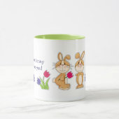 Mug Joli Bunnies Pâques Nom personnalisé Cadeau Pâques (Centre)