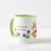 Mug Joli Bunnies Pâques Nom personnalisé Cadeau Pâques (Devant gauche)