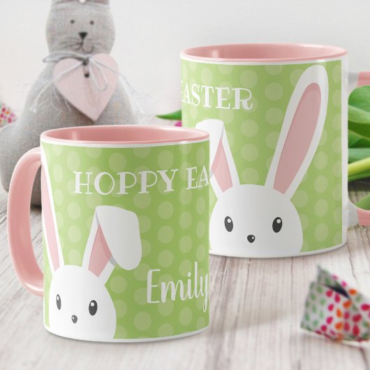 Mug Joli Bunny de Pâques amusant vert nom du printemps