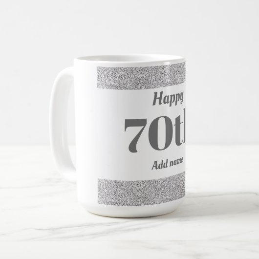 Mug Joli cadeau d'anniversaire personnalisé 70e (Devant gauche)