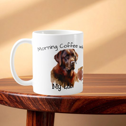 Mug Joli café brun foncé du matin avec mon labrador