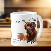 Mug Joli café brun foncé du matin avec mon labrador