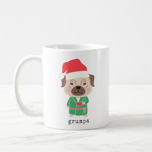 Mug Joli café du matin de Noël Bulldog Grumpa (Gauche)