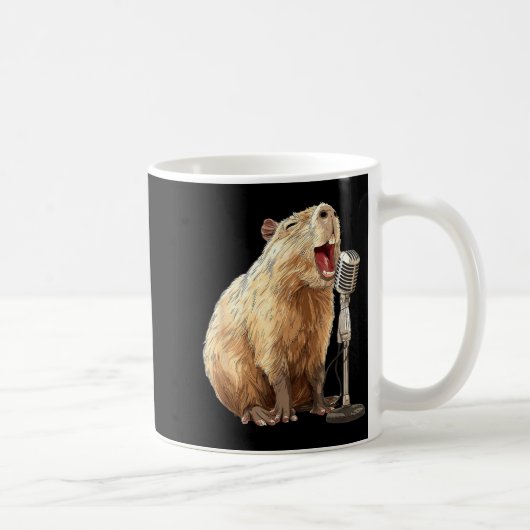 Mug Joli Capybara avec micro pour Karaoke et chant (Droite)