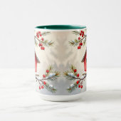 Mug Joli Cardinal de Noël et Branches de Pin (Centre)