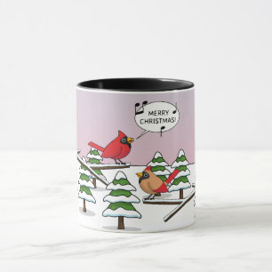 Mug Joli Cardinal Rouge chanter Joyeux Noël
