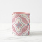 Mug Joli carrelage fleuri motif rose et bleu (Centre)