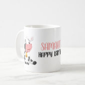 Mug Joli Cartoon Bébé Vache Joyeux anniversaire (Devant gauche)