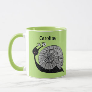 Mug Joli Cartoon Snail Green Enfants