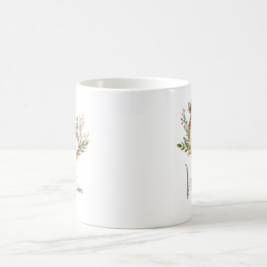Mug Joli Cerf Aquarellé Posé En Bas Boho (Centre)