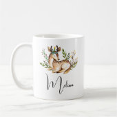 Mug Joli Cerf Aquarellé Posé En Bas Boho (Gauche)