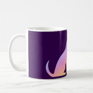 Mug Joli Chat Arc-en-Ciel et Silhouette de Chien Amour