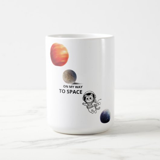 Mug Joli Chat Astronaute dans l'Espace Flottant dans l (Centre)