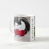 Mug Joli chat avec la rose rouge (Devant gauche)