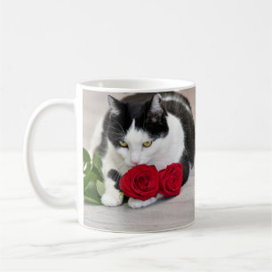 Mug Joli chat avec la rose rouge