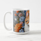 Mug Joli chat calico et fleurs (Gauche)