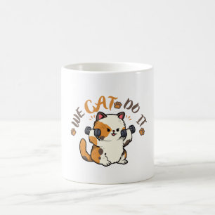 Mug Joli chat calico "Nous Gat le faire" Motivation dr