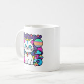 Mug Joli Chat Cosmique Blanc (Devant gauche)