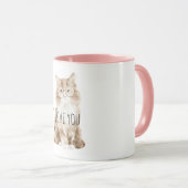 Mug Joli chat crème avec des lunettes (Devant droit)